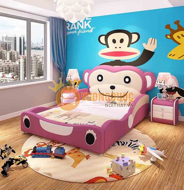 2.5. Giường ngủ cho bé trai họa tiết động vật đáng yêu